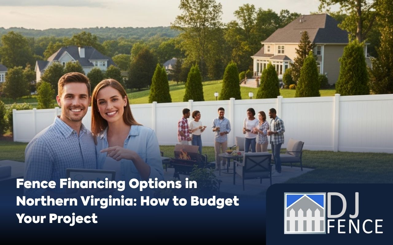 Backyard wood fence showing Fence Financing Options in Northern Virginia for a typical suburban home.