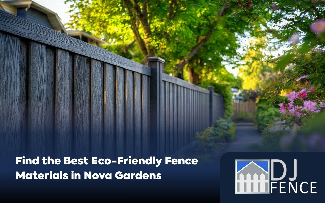 Eco-Friendly Fence Materials in Nova Gardens using recycled composite boards for a durable backyard fence.