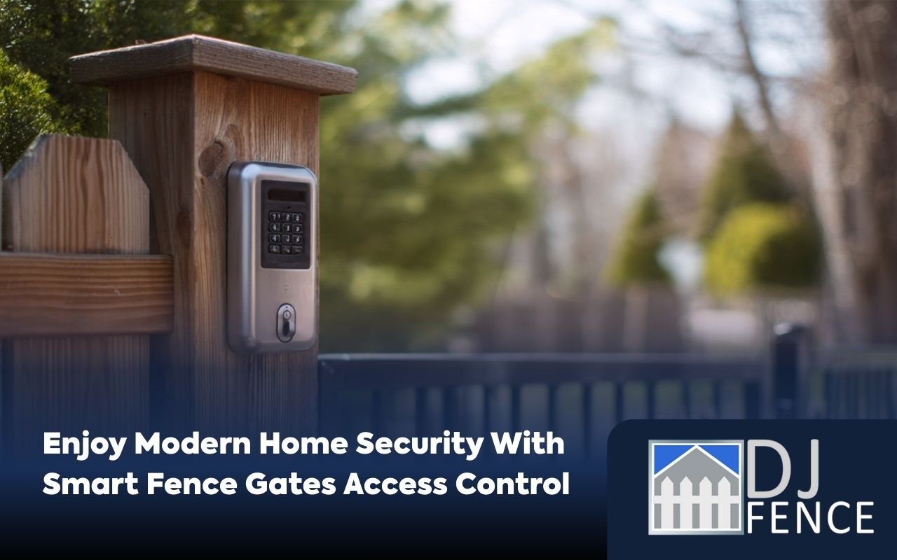 mart Fence Gates Access Control keypad installed on an outdoor gate post for keyless entry