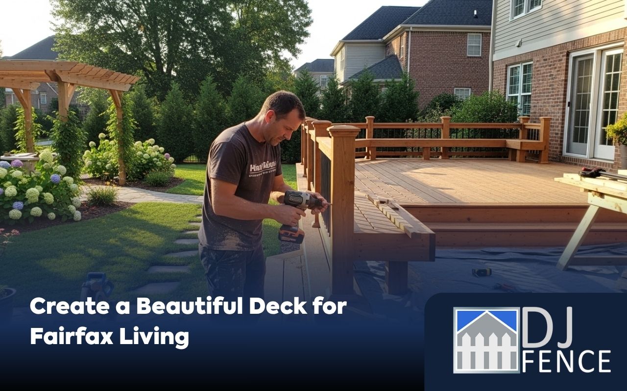 deck builder in Fairfax, VA building a beautiful wood deck