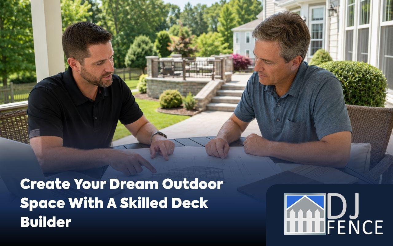 Deck builder in Ashburn, VA planning a backyard deck design