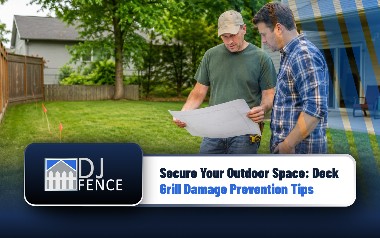 Homeowner reviewing fence layout planning for clear yard boundaries