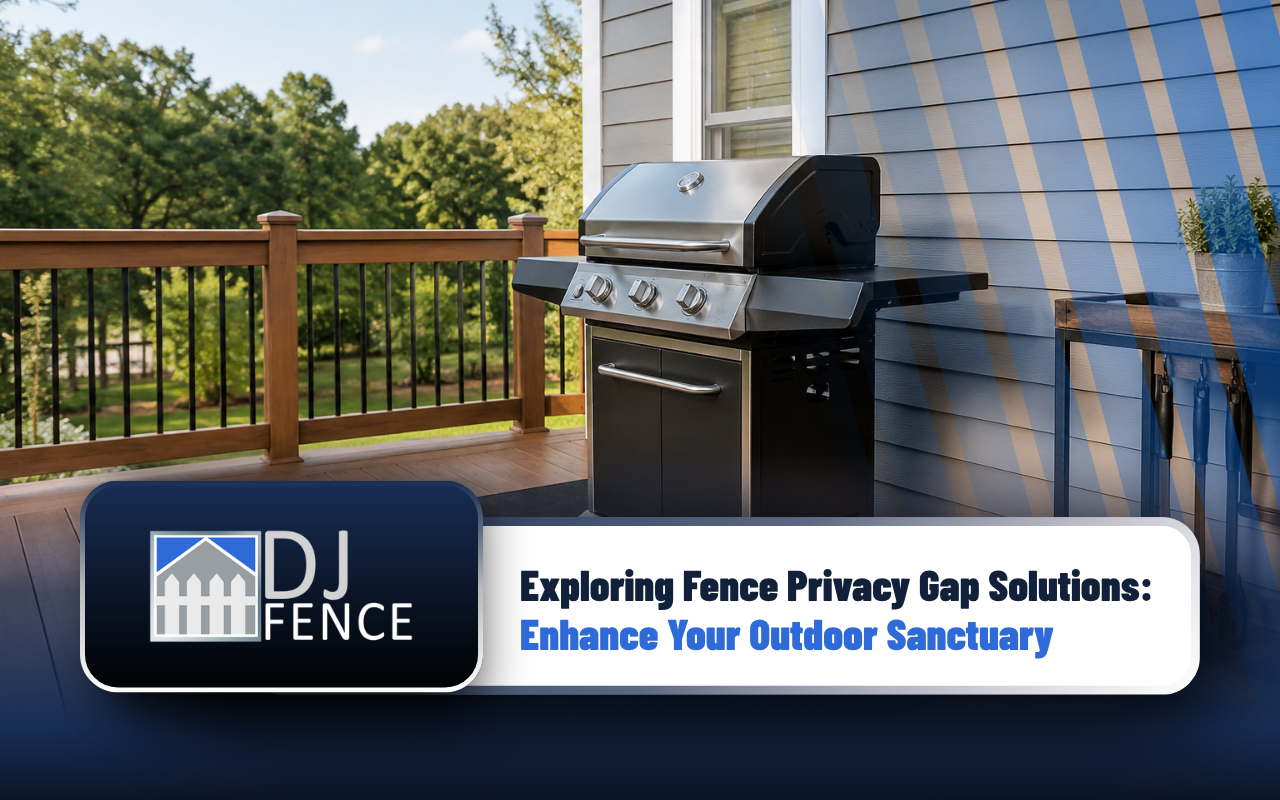 Deck grill damage prevention setup with a protected outdoor cooking area
