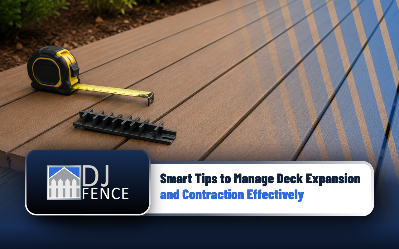 Proper spacing between deck boards to manage seasonal movement