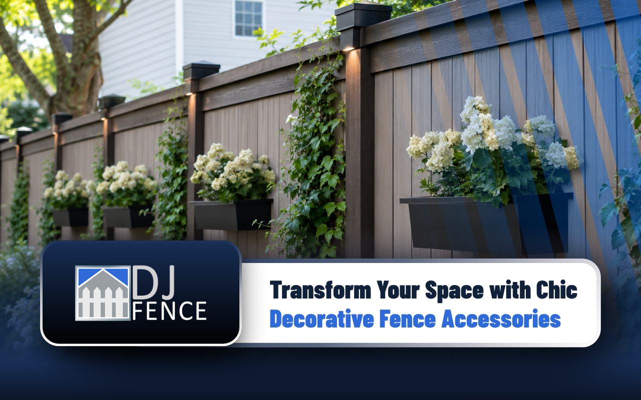 Decorative fence accessories adding style to a backyard fence