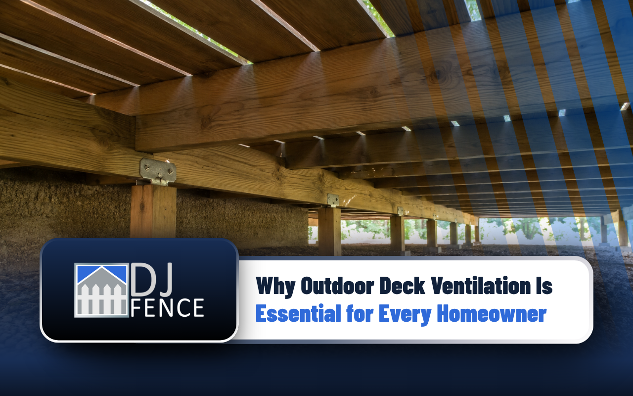 Outdoor deck ventilation allowing air to move beneath deck boards
