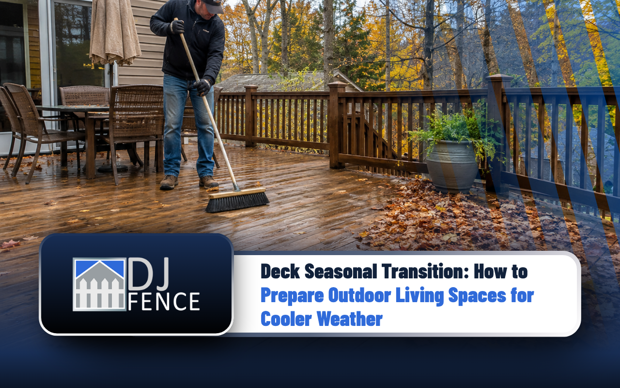 Deck being cleaned and prepared for cooler seasonal weather